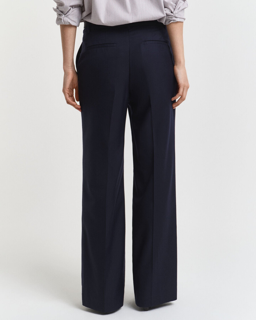 tailored wool blend pants - evening blue