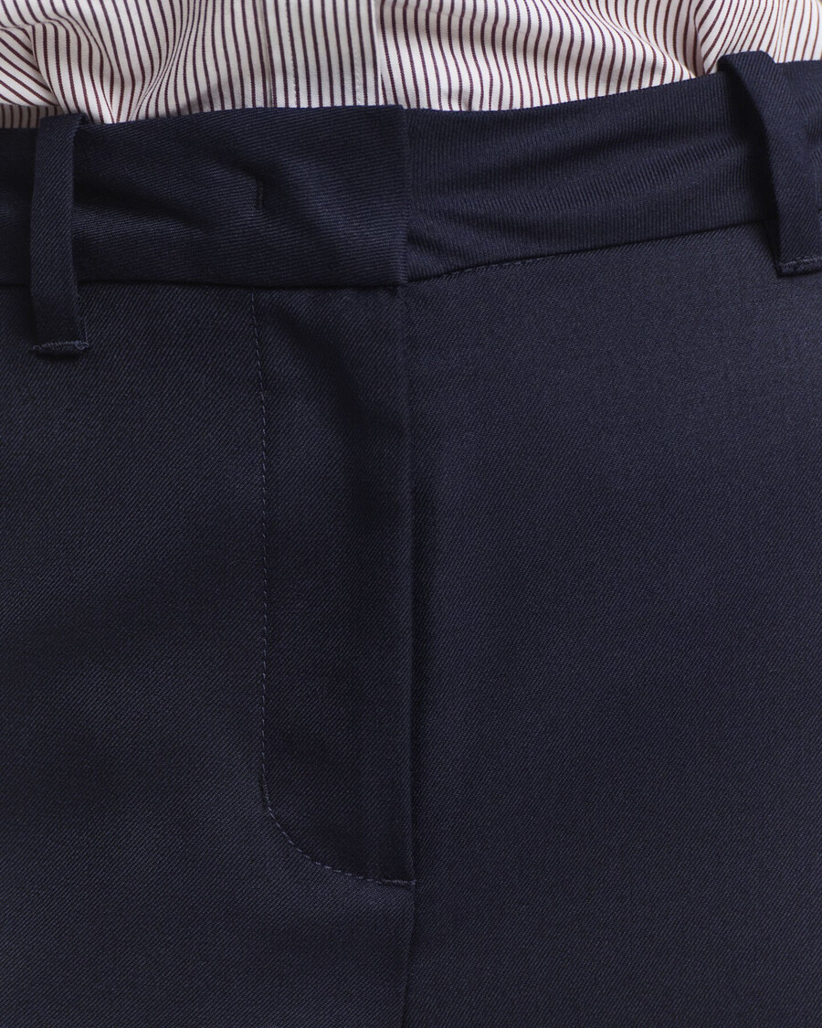 tailored wool blend pants - evening blue
