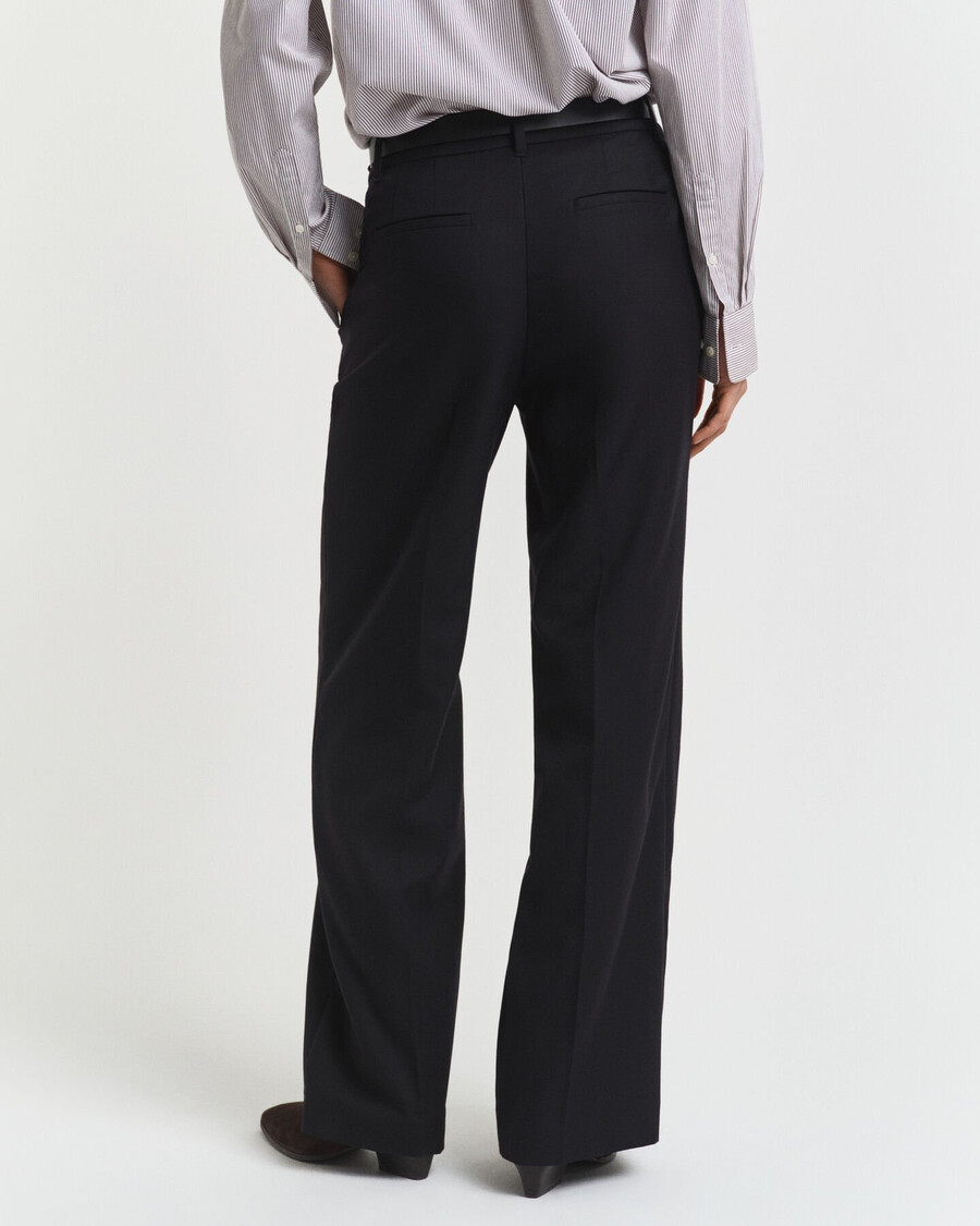 tailored wool blend pants - black
