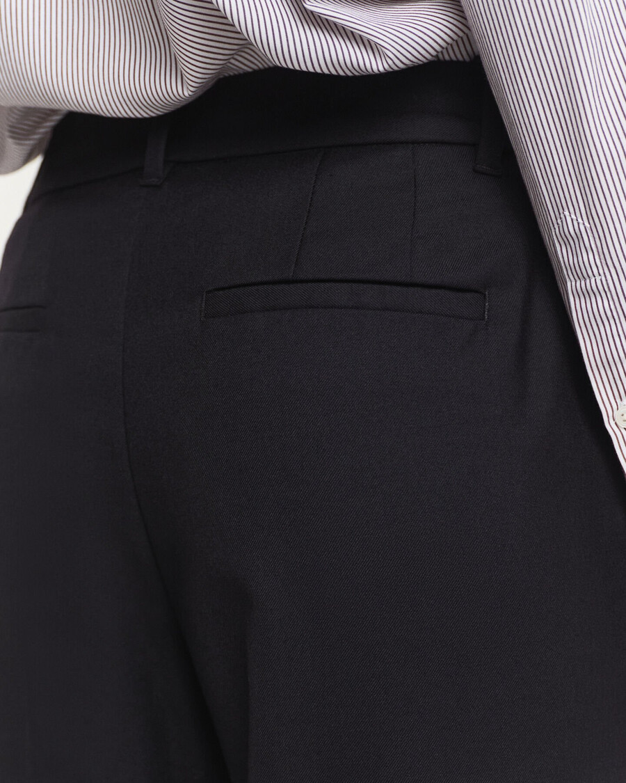tailored wool blend pants - black