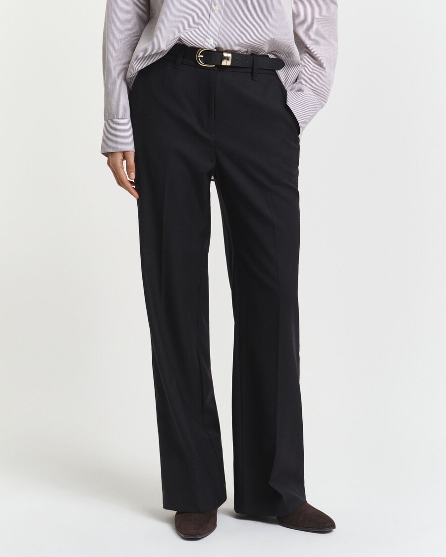 tailored wool blend pants - black