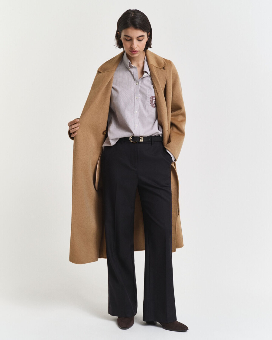 tailored wool blend pants - black