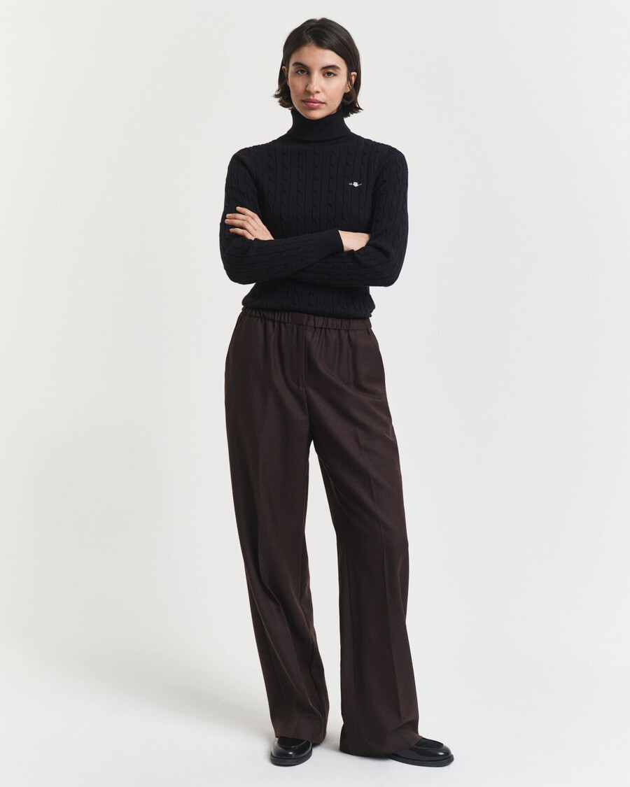 wool blend pullon pants - deep brown