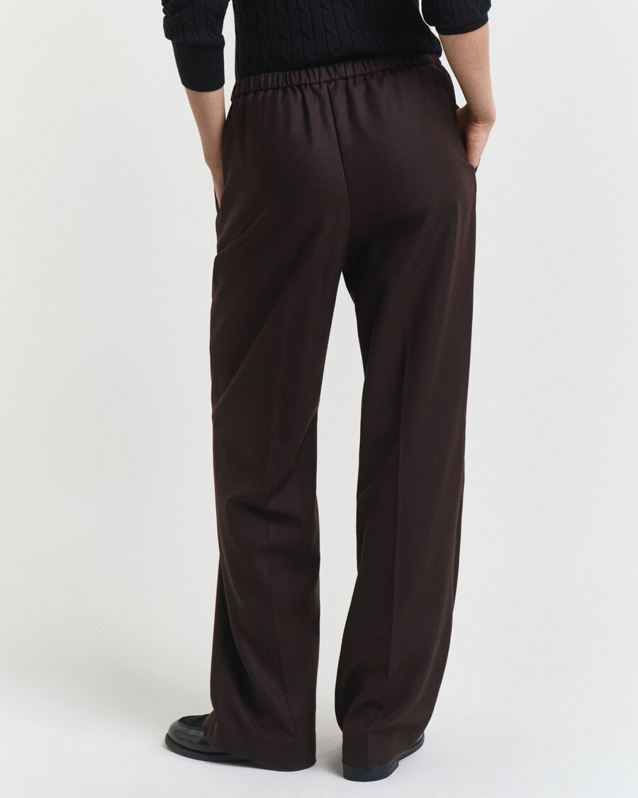 wool blend pullon pants - deep brown