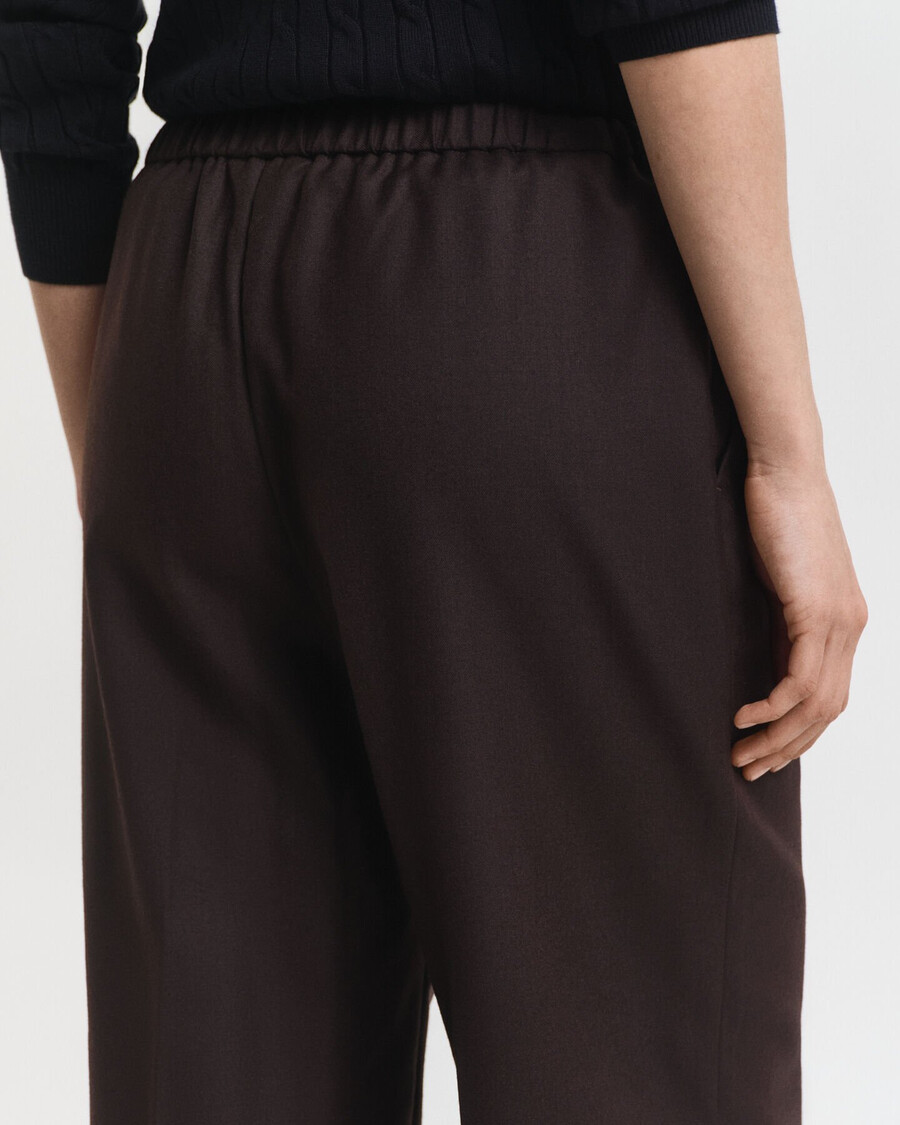 wool blend pullon pants - deep brown