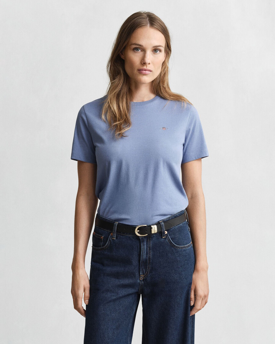 shield tshirt - faded denim