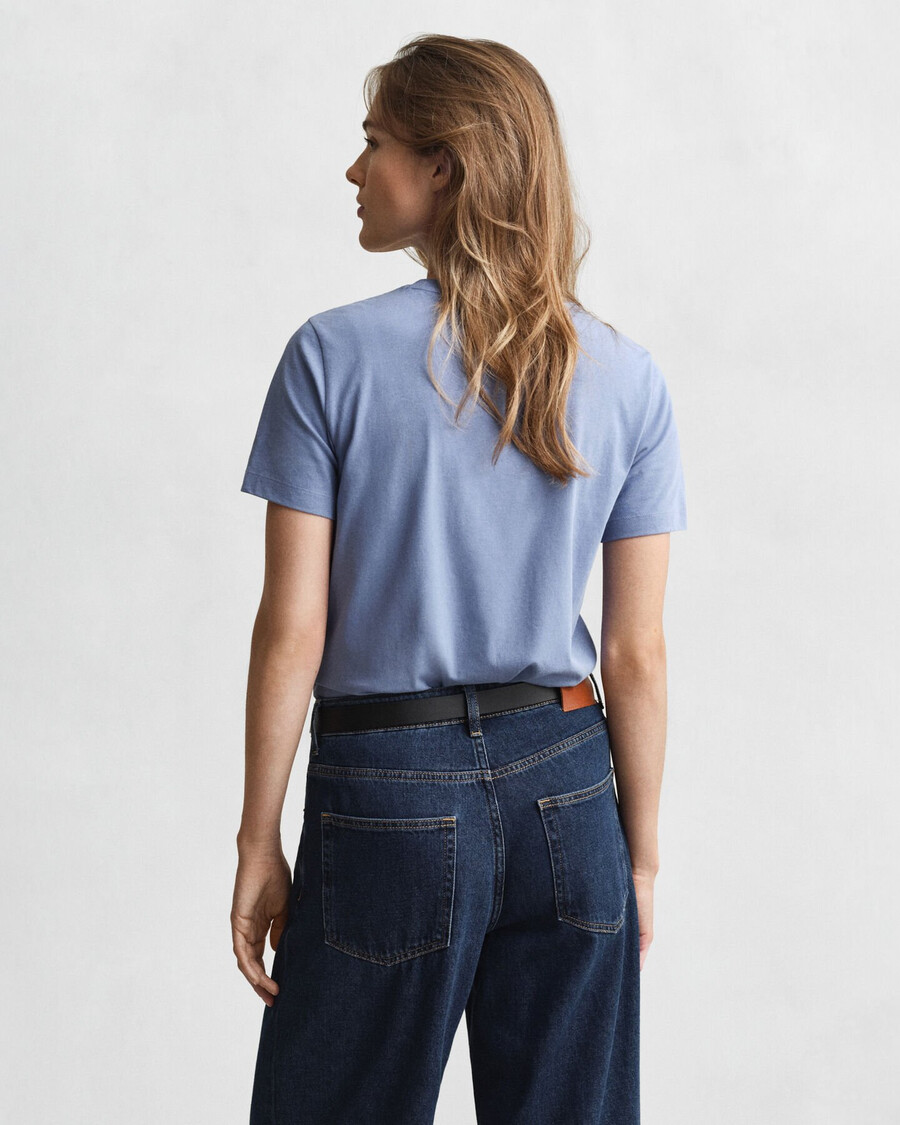 shield tshirt - faded denim