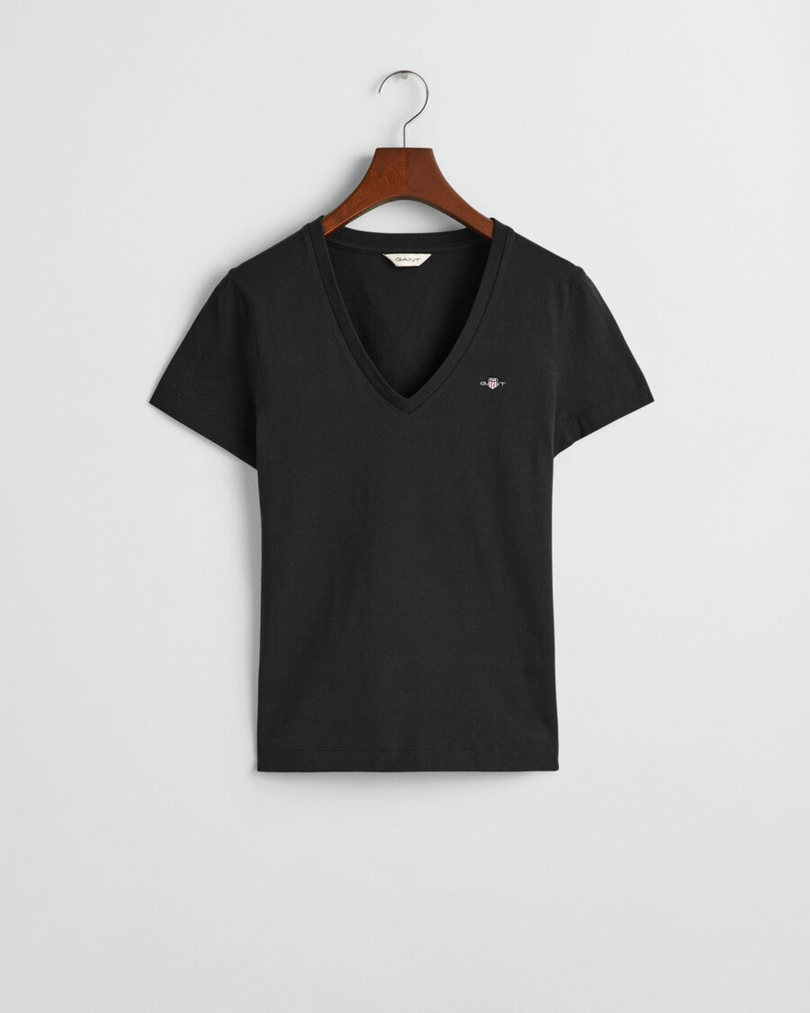 shield vneck tshirt - black