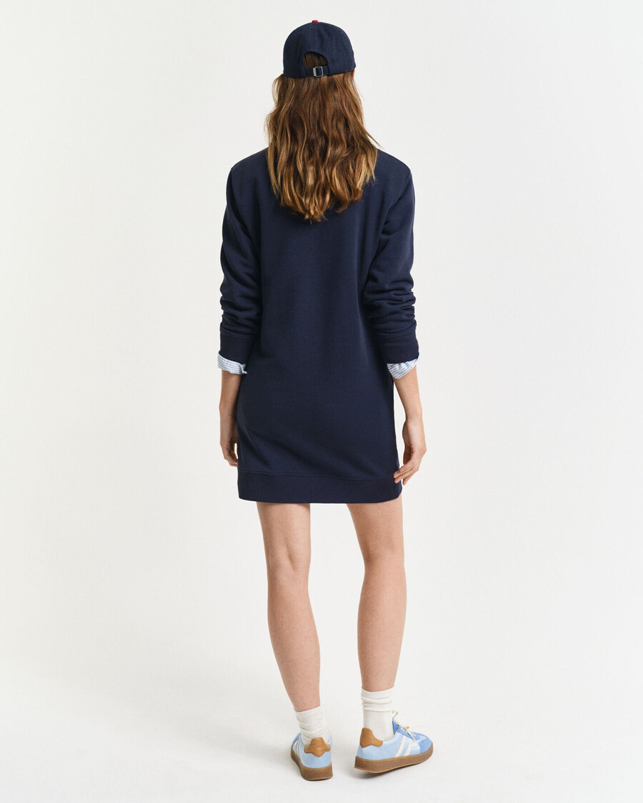 shield crew neck sweat dress - evening blue