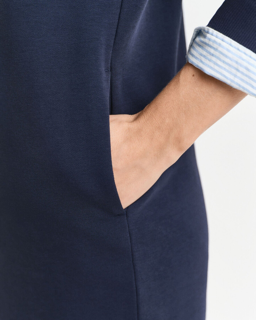 shield crew neck sweat dress - evening blue