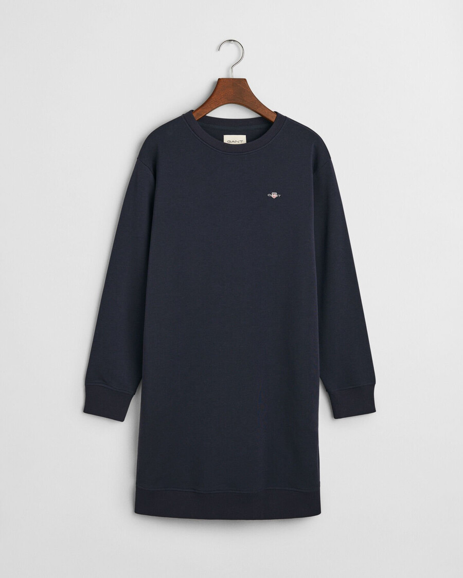 shield crew neck sweat dress - evening blue