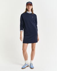 shield crew neck sweat dress - evening blue