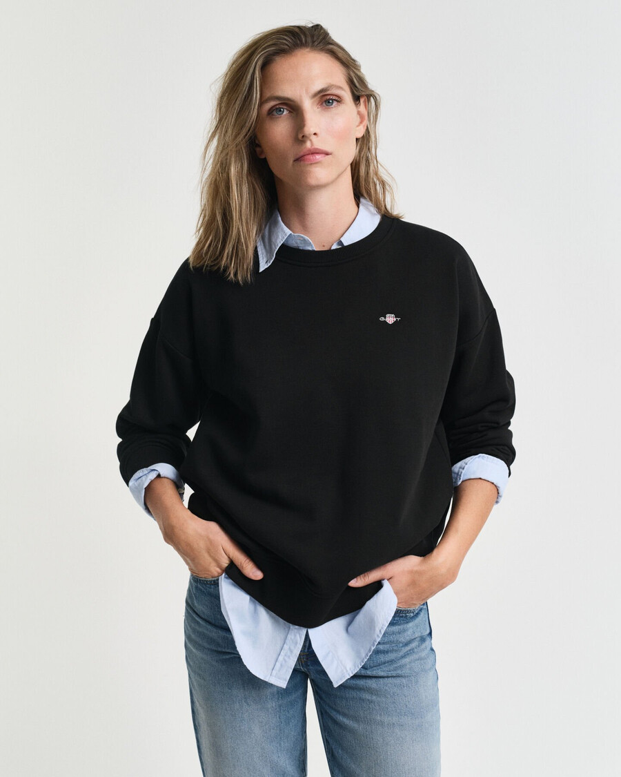shield crew neck sweatshirt - black