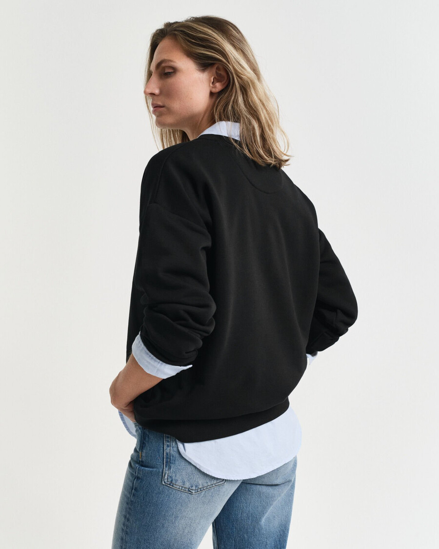 shield crew neck sweatshirt - black