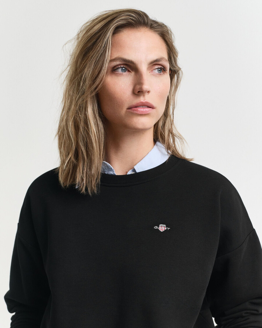 shield crew neck sweatshirt - black
