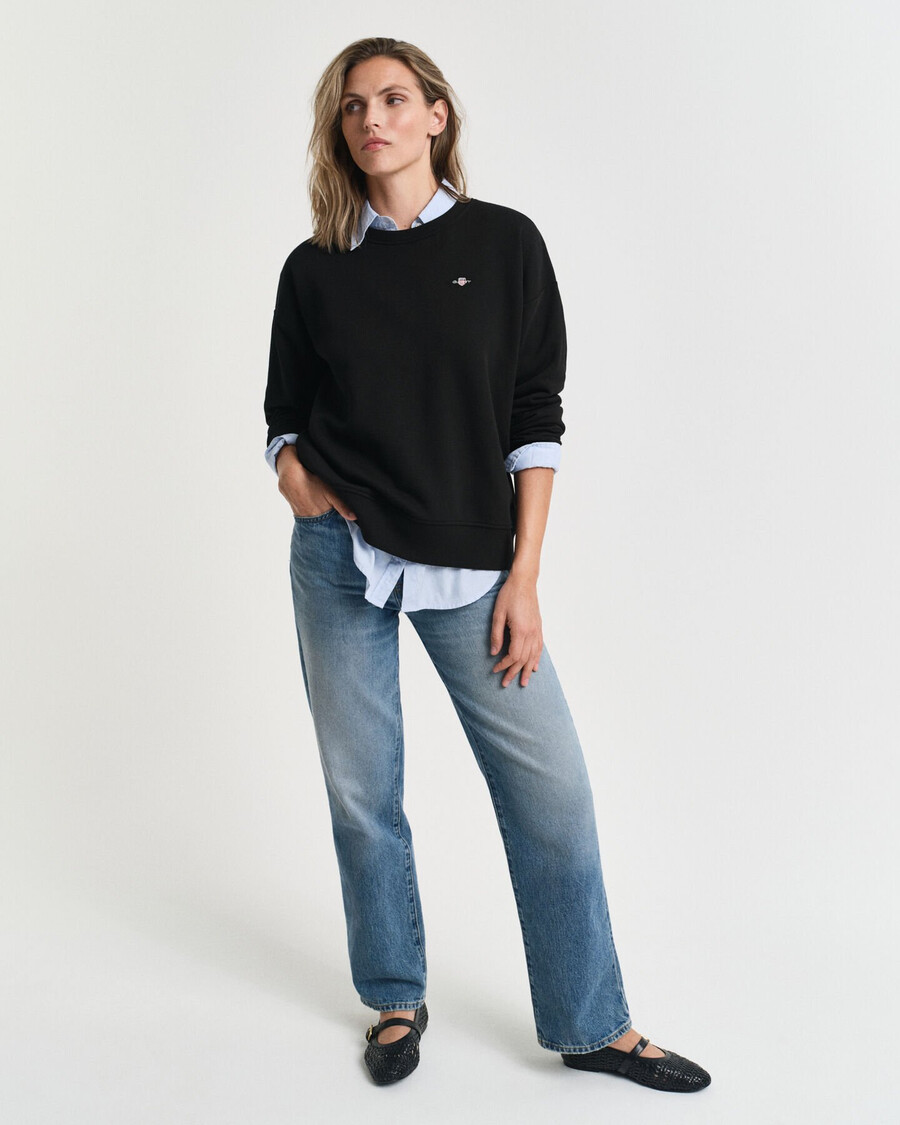 shield crew neck sweatshirt - black
