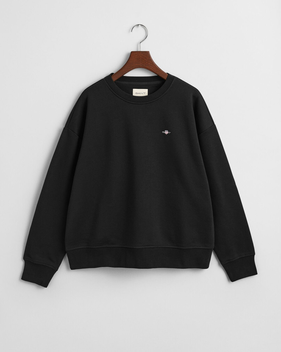 shield crew neck sweatshirt - black