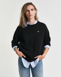 shield crew neck sweatshirt - black