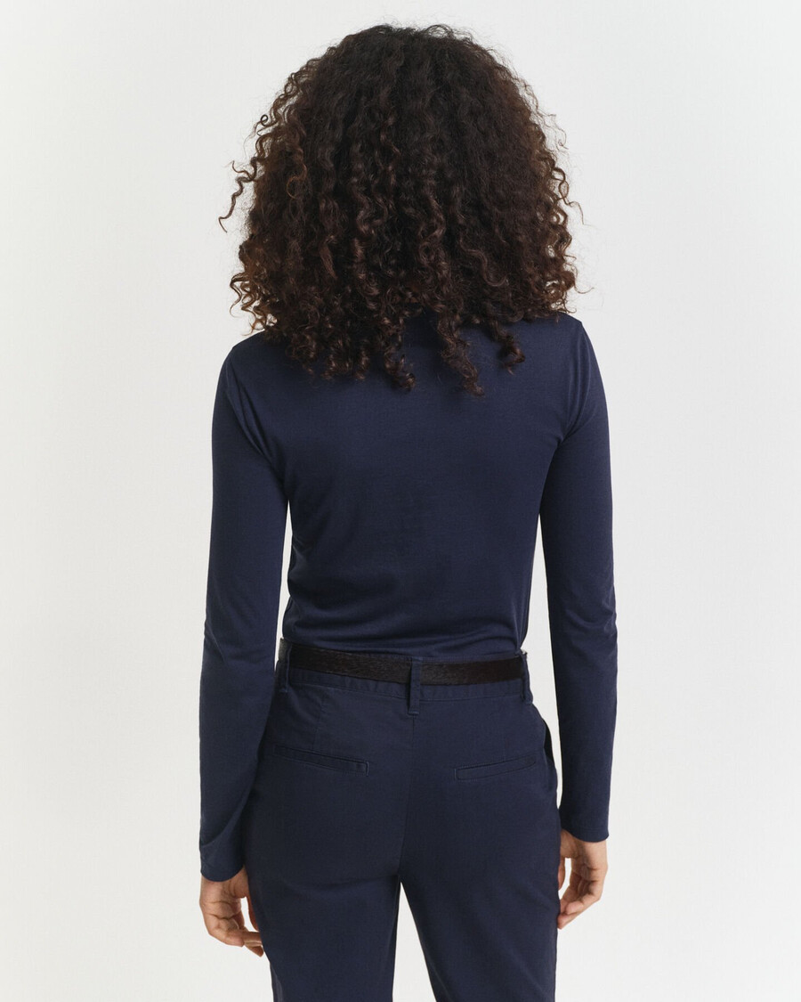 light cotton long sleeve tshirt - evening blue