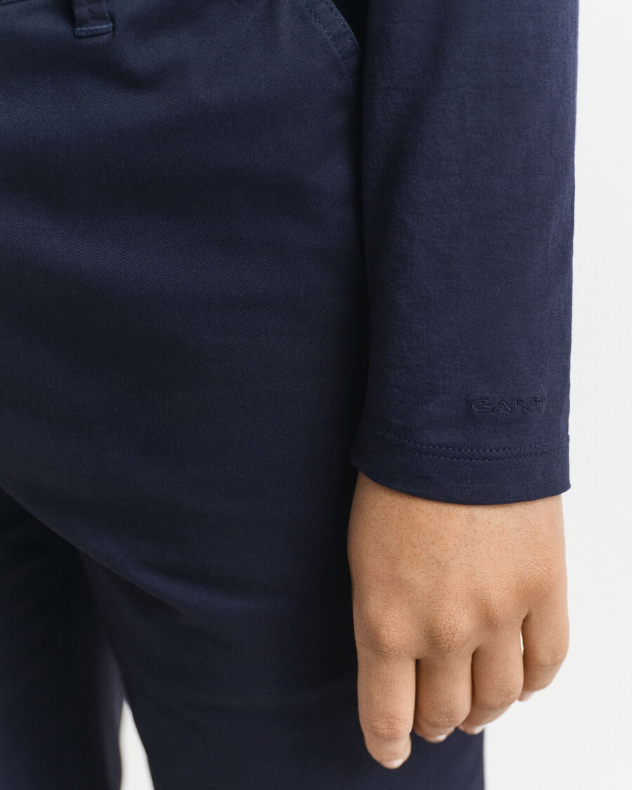 light cotton long sleeve tshirt - evening blue