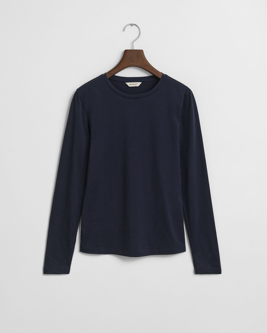 light cotton long sleeve tshirt - evening blue