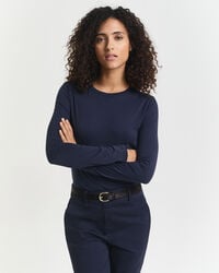 light cotton long sleeve tshirt - evening blue