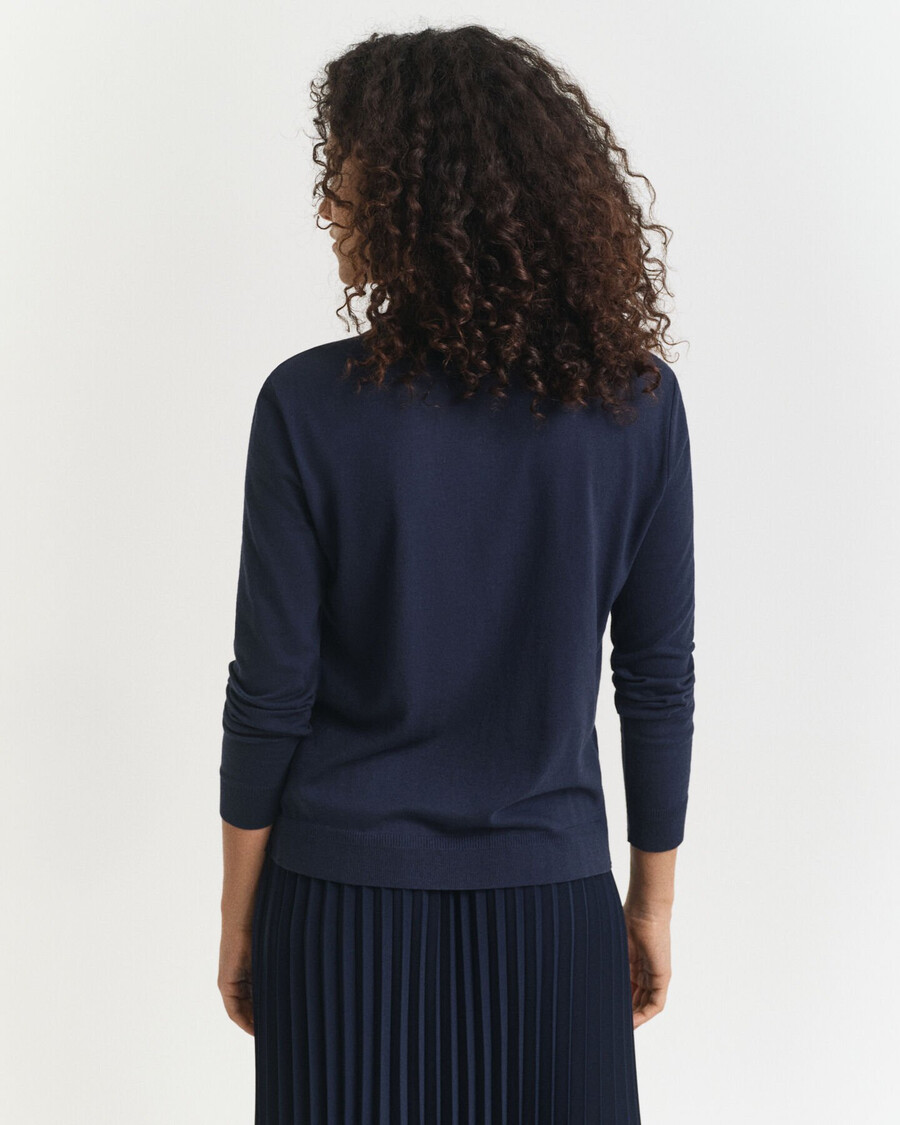 seamless buttoned long sleeve polo shirt - evening blue