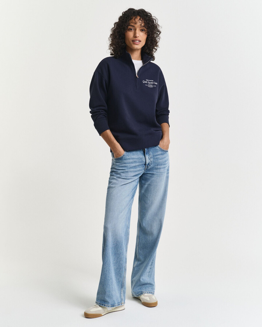 graphic halfzip sweatshirt - evening blue