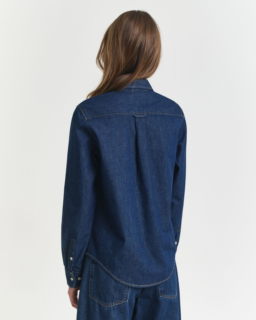 regular fit denim shirt - dark blue