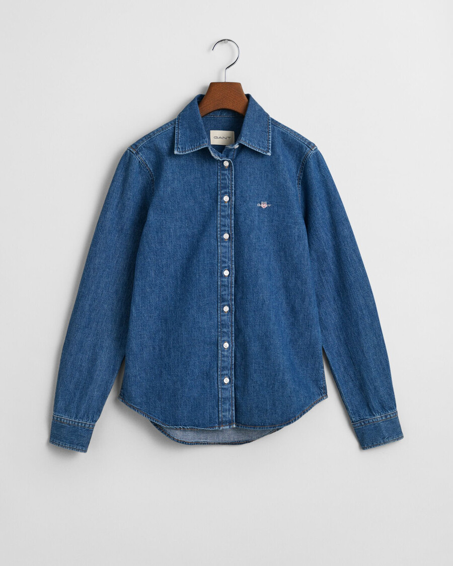 regular fit denim shirt - indigo