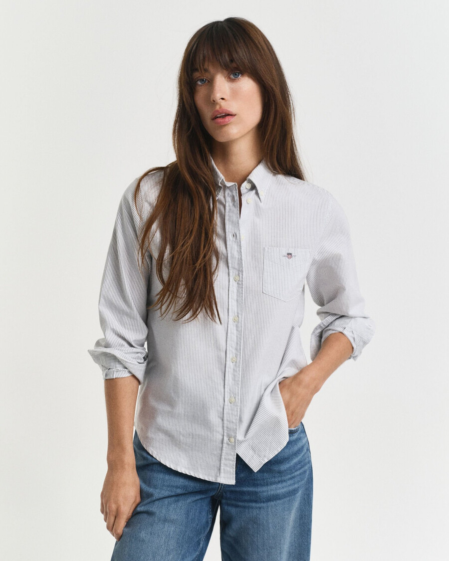 regular fit classic striped oxford shirt - classic blue