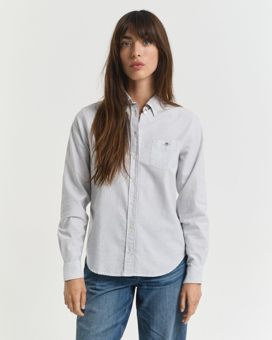 regular fit classic striped oxford shirt - classic blue