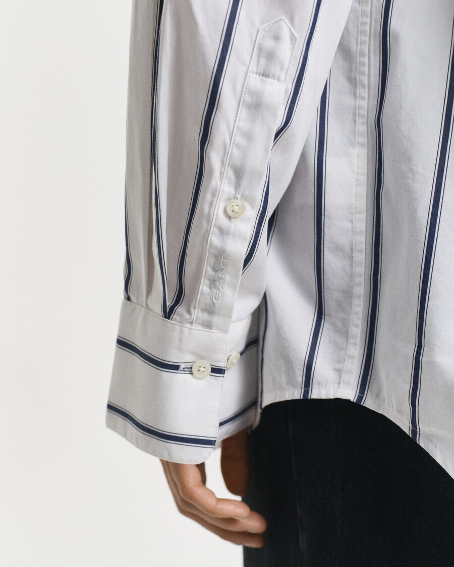 oversized classic striped poplin shirt - persian blue