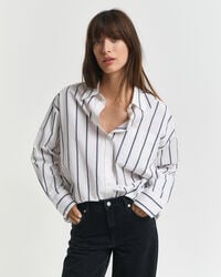 oversized classic striped poplin shirt - persian blue