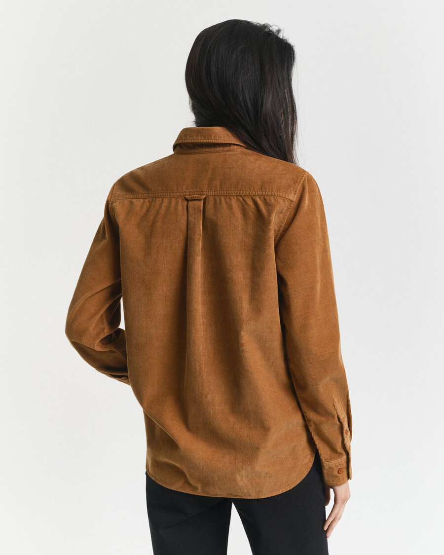 regular fit corduroy shirt - whiskey brown