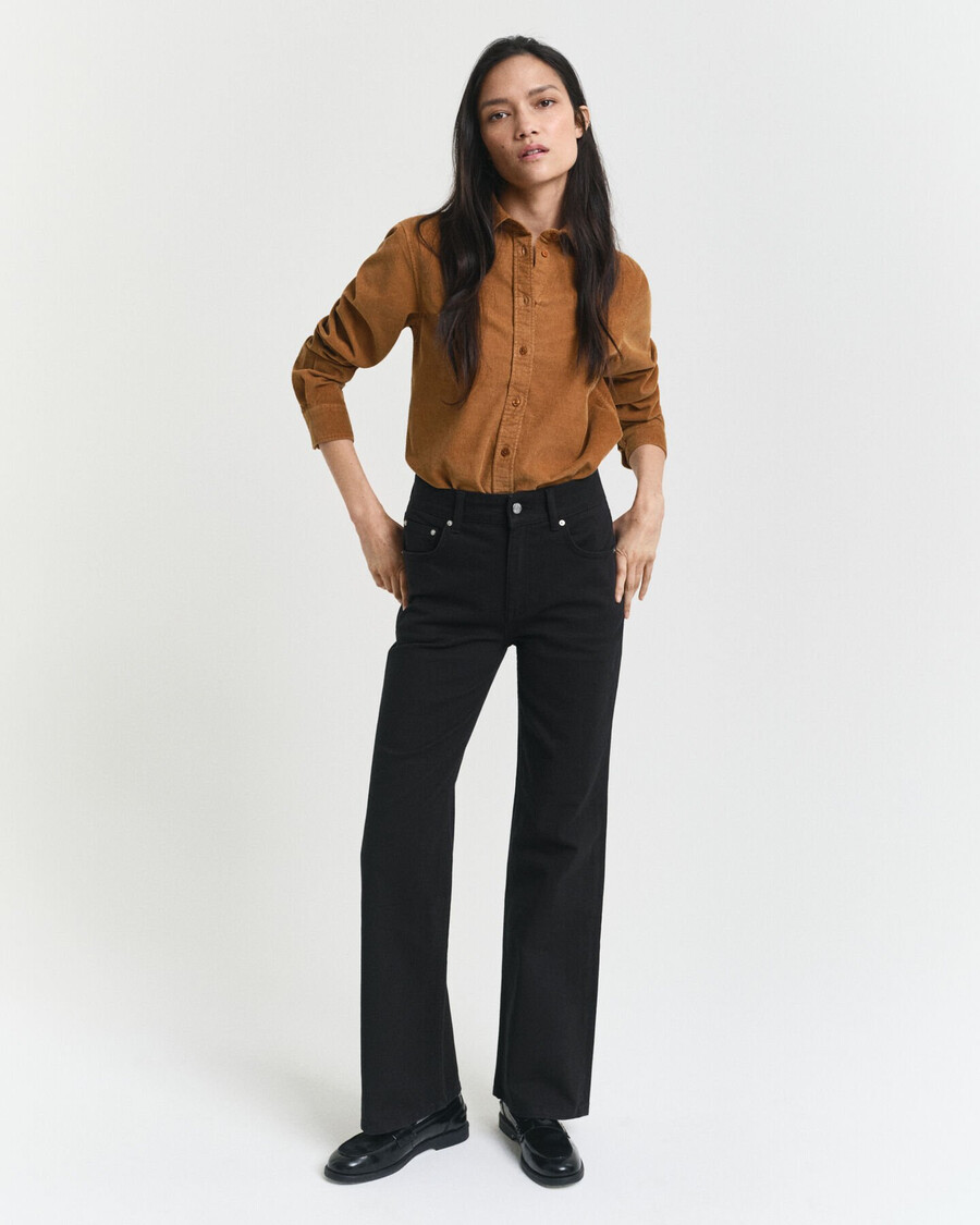 regular fit corduroy shirt - whiskey brown