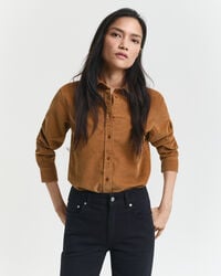 regular fit corduroy shirt - whiskey brown