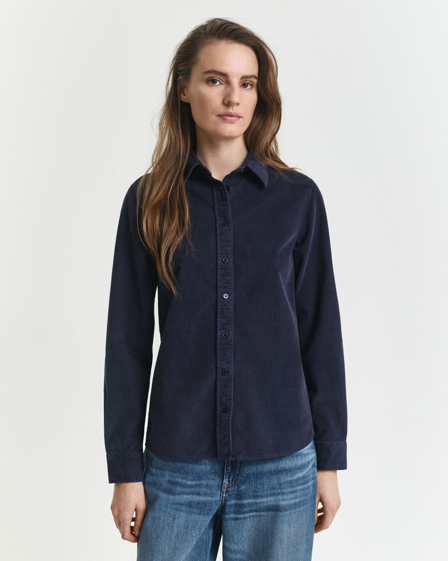 regular fit corduroy shirt - evening blue