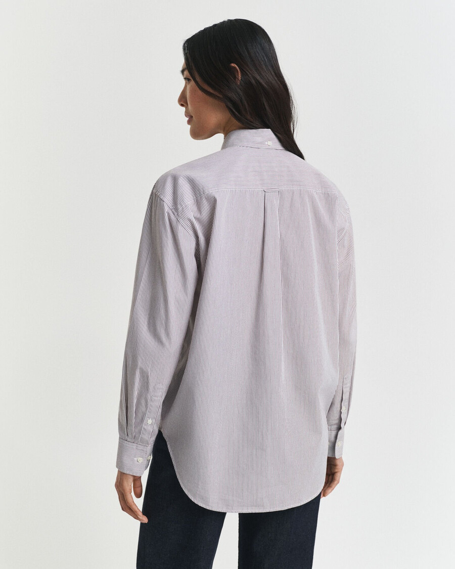 relaxed fit classic poplin graphic shirt - plum wine