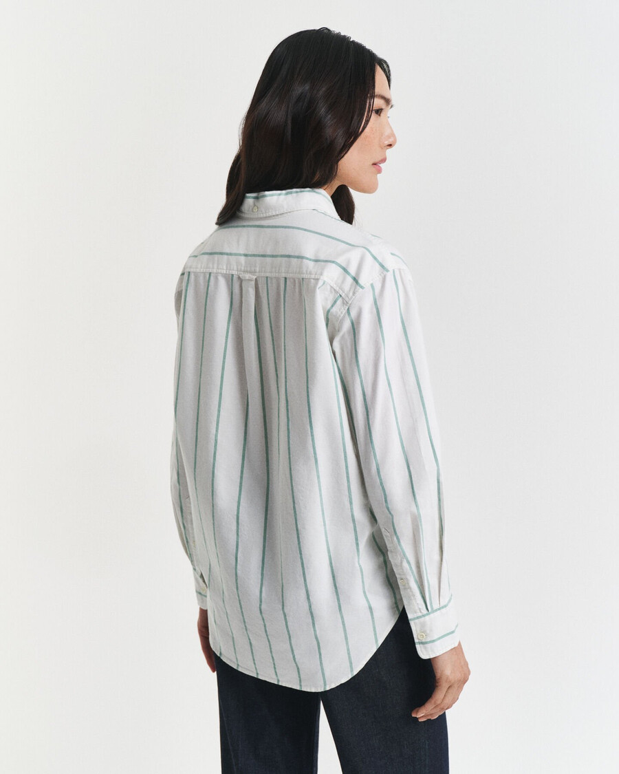 relaxed fit classic striped oxford shirt - bold green