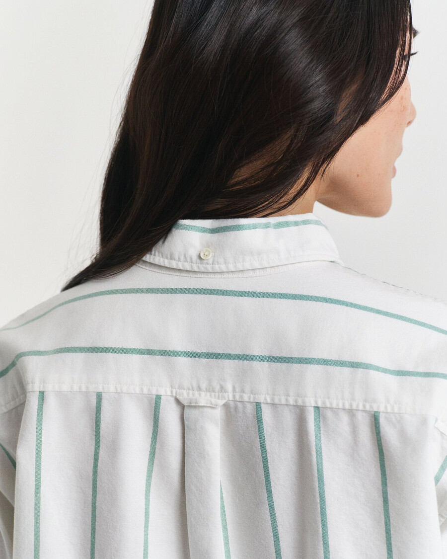 relaxed fit classic striped oxford shirt - bold green