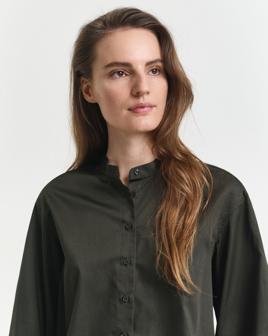 cotton blouse - dark moss green
