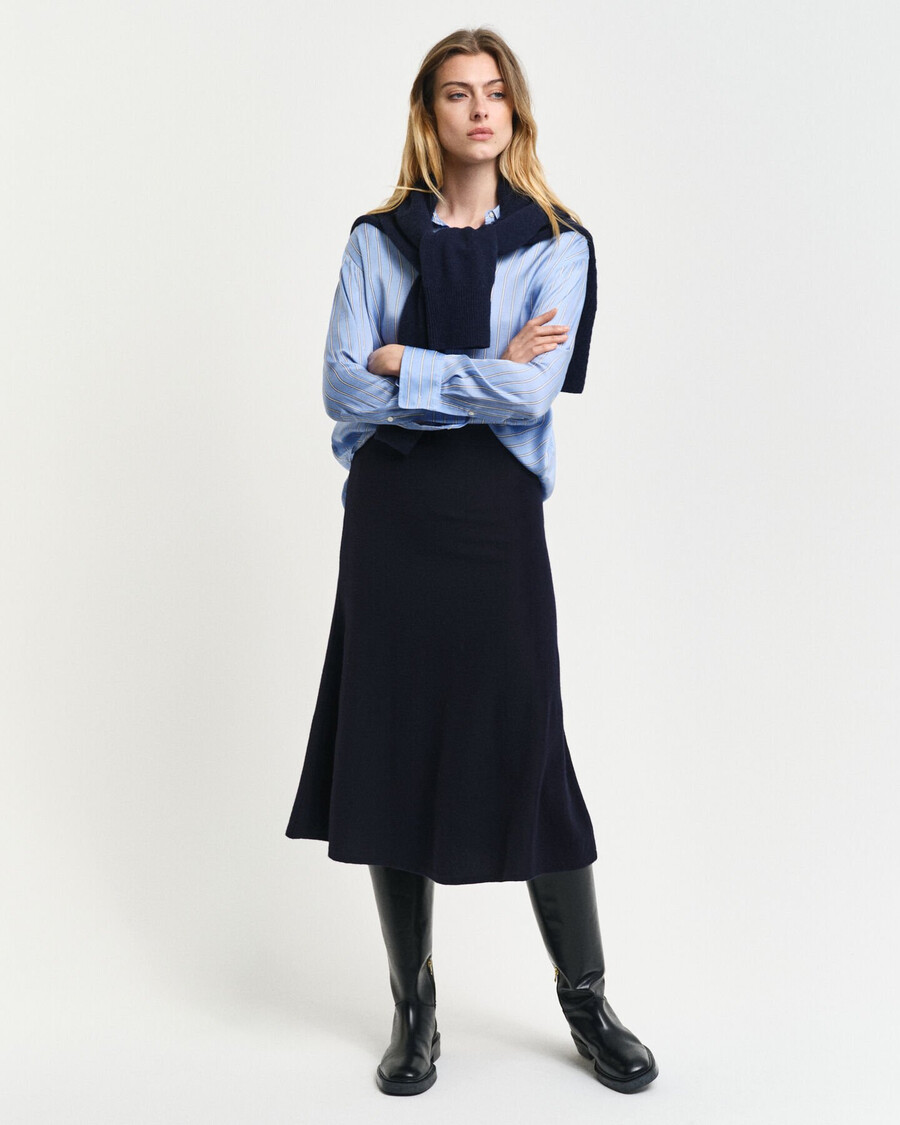 superfine lambswool skirt - evening blue