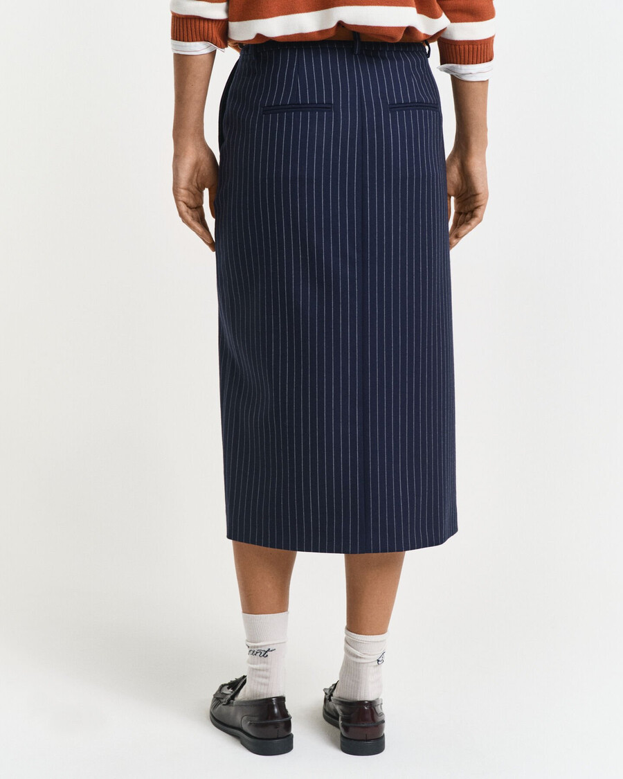 pinstriped midi skirt - evening blue