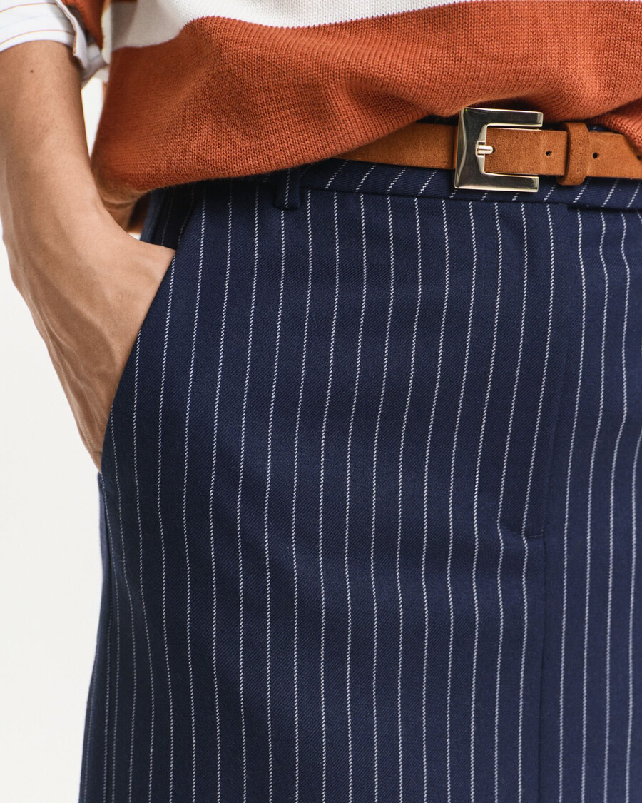 pinstriped midi skirt - evening blue