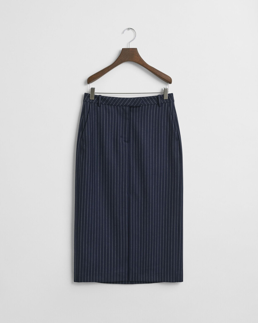 pinstriped midi skirt - evening blue