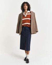 pinstriped midi skirt - evening blue