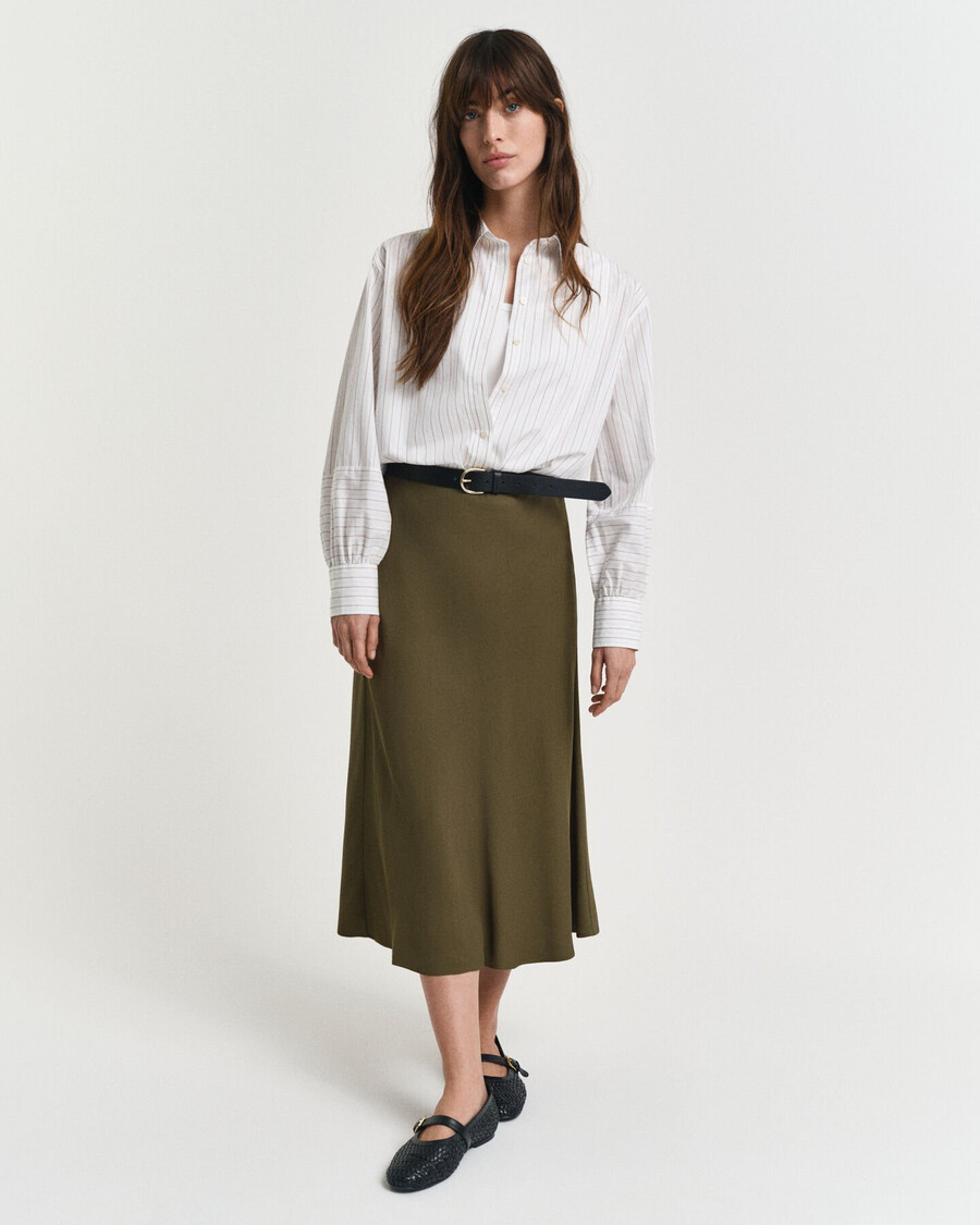 fluid midi skirt - moss green