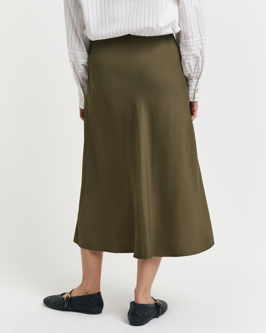 fluid midi skirt - moss green