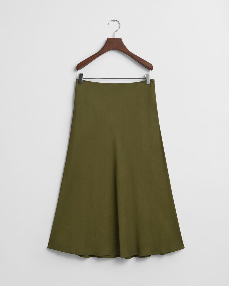 fluid midi skirt - moss green